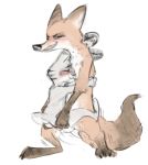  absurd_res anthro blush canid canine carrying dipstick_tail disney duo eyes_closed fox hi_res jack_savage lagomorph leporid male male/male mammal multicolored_tail nick_wilde nobby_(artist) rabbit scut_tail sex teeth zootopia 