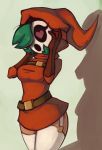  &lt;3 &lt;3_eyes belt breasts clothed clothing eyelashes female fully_clothed gloves green_hair hair hair_over_eye handwear hi_res hoodie humanoid legwear mario_bros marsminer mask nintendo shyguy solo standing topwear video_games 