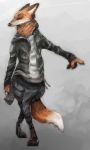  absurd_res ambiguous_gender anthro canid canine clothed clothing dipstick_tail eyes_closed fur hi_res male mammal maned_wolf multicolored_tail nobby_(artist) orange_fur purse 