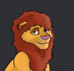  absurd_res colored felid feral fur hi_res lion male mammal mane pantherine shaded simple_background sitting thathornycat 