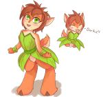  2018 4_fingers activision anthro biped blush blush_stickers brown_fur clothed clothing digital_media_(artwork) elora english_text eyelashes eyes_closed faun female fingers fur green_eyes hair hi_res looking_at_viewer multicolored_fur open_mouth red_hair shadow short_hair simple_background solo spyro_the_dragon standing text tongue tongue_out two_tone_fur unknownlifeform video_games white_background 