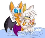  anthro areola bathing big_breasts breasts butt chiropteran cleavage clothed clothing daughter deadpliss duo fan_character female grope hair hi_res huge_breasts incest mammal mother mother_and_daughter nipples nude parent pussy rav ravnic ridley_the_bat rouge_the_bat soap sonic_(series) video_games water wet wings young 