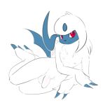  1:1 2019 absol anthro anthrofied balls claws elpatrixf flaccid fur lying male mammal nintendo on_side penis pok&eacute;mon pok&eacute;mon_(species) solo video_games white_fur 