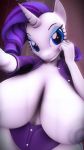  3d_(artwork) anthro big_breasts breasts digital_media_(artwork) equid female friendship_is_magic hi_res horn mammal my_little_pony nipples rarity_(mlp) solo source_filmmaker symm unicorn 