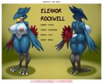  anthro anthrofied avian big_breasts bird breasts corvid eyewear female glasses hi_res honchkrow huge_breasts james_howard model_sheet nintendo non-mammal_breasts pok&eacute;mon pok&eacute;mon_(species) pok&eacute;morph solo video_games 