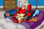  bed bodily_fluids breast_squish breasts breasts_frottage clothed clothing female female/female fiona_fox forced french_kissing hi_res kissing making_out saliva sally_acorn sonic_(series) squish tinydevilhorns tinydevilhorns_(artist) 