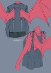  ambiguous_gender blue_clothing clothing furgonomics hi_res kuura_kuu membrane_(anatomy) membranous_wings multiple_images rear_view shirt sketch sketch_page sleeveless top topwear unknown_species wings 