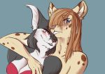  2019 anthro blush breasts digital_media_(artwork) domestic_cat duo felid feline felis female fur hair hi_res kiwilynxx looking_at_viewer mammal shaded smile 