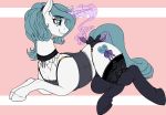  2019 absurd_res bow choker clothing equid fan_character female flat_colors hi_res horn jewelry lace legwear lingerie longinius magic mammal my_little_pony necklace panties ponytail ribbons silk_lace_(oc) smile solo stockings tail_bow tail_ribbon tail_wraps telekinesis thigh_highs underwear unicorn wraps 