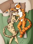  baby bed drake-rex family father felid feline female hi_res invalid_tag kissing leopardus mammal mother ocelot pantherine parent pillow tickling tiger young 