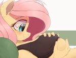  2019 5_fingers anthro breasts clothing equid equine eyelashes female fingers fluttershy_(mlp) friendship_is_magic hi_res mammal my_little_pony ncmares nipple_outline smile solo 