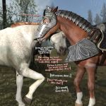  1:1 3d_(artwork) armor bodily_fluids crying dialogue digital_media_(artwork) equid equine female feral male male/female mammal moorsheadfalling sad tears text war 