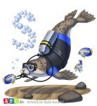  2014 brown_eyes clothed clothing digital_media_(artwork) feral fin fish katie_hofgard mammal marine pinniped seal 