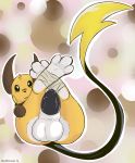  2019 3_toes absurd_res balls big_balls big_penis black_penis butt claws clothing digital_media_(artwork) doodlemouser erection feet feral fingers foot_fetish green_eyes hi_res looking_at_viewer male mammal nintendo paws penis pok&eacute;mon pok&eacute;mon_(species) presenting presenting_hindquarters raichu rodent simple_background soles solo sparks_the_raichu toe_claws toes video_games 