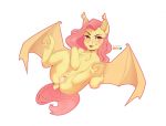  2019 anus bodily_fluids buffreyra butt cum digital_media_(artwork) equid equine female fluttershy_(mlp) friendship_is_magic genital_fluids hair looking_at_viewer mammal my_little_pony nude open_mouth pussy solo wings 
