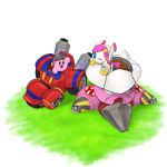  1boy 1girl blue_eyes kirby kirby&#039;s_dream_land kirby:_planet_robobot kirby_(series) pink_hair robobot_armor susie_(kirby) 