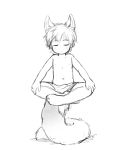  2018 animal_humanoid bokustar_fox canid canid_humanoid canine canine_humanoid clothed clothing fox_humanoid hi_res humanoid male mammal mammal_humanoid navel simple_background sketch solo topless white_background young 