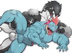  2019 5_fingers abs anal anal_penetration anthro anthro_on_anthro anthrofied biceps black_fur blue_penis blue_skin blush bodily_fluids crocodilian cum cum_inside digital_media_(artwork) duo feraligatr fingers fur genital_fluids hi_res humanoid_penis interspecies looking_pleasured maldu male male/male male_penetrated male_penetrating male_penetrating_male mammal muscular muscular_male mustelid nintendo obstagoon open_mouth pecs penetration penis pok&eacute;mon pok&eacute;mon_(species) pok&eacute;morph precum reptile scalie sex simple_background smile sweat teeth tongue video_games white_fur white_penis 