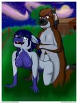  2019 ahegao all_fours anthro areola blue_eyes breasts buckteeth butt canid canine canis codemonkey digital_media_(artwork) doggystyle domestic_dog duo eyewear female from_behind_position frostbite glasses gyrodoodle hi_res invalid_tag lagomorph leporid looking_pleasured male male/female mammal molosser moon mountain_dog night nude outside penetration pulling_hair rabbit rough_sex saint_bernard sex small_breasts star teeth 