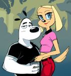  anthro beverage black_nose blue_eyes brandy_and_mr._whiskers brandy_harrington canid canine canis clothed clothing collar disney domestic_dog mammal nickelodeon smile t.u.f.f._puppy 