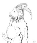  anthro balls belly bovid caprine chris_sawyer erection goat hi_res horn humanoid_penis male mammal muscular navel nipples nude penis solo vein veiny_penis 