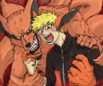  canid canine fox fur kurama male mammal multi_tail naruto orange_fur red_eyes rovak teeth transformation 