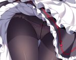  1girl apron ass_visible_through_thighs commentary crotch_seam frilled_skirt frills harusame_(kantai_collection) kantai_collection maid maid_apron panties panties_under_pantyhose pantyhose ringo_sui skirt solo thigh_gap thighband_pantyhose underwear 
