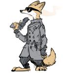  anthro canid canine clothing disney eyewear fox hi_res holding_gun holding_object holding_weapon male mammal nick_wilde nobby_(artist) solo standing sunglasses weapon zootopia 