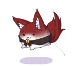  :3 animal_ear_fluff animal_ears brooch commentary english_commentary hakutaku imaizumi_kagerou jewelry jumping no_humans shadow sukusuku_hakutaku tail touhou wolf_ears wolf_tail wool_(miwol) 