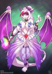  anthro atryl big_breasts breasts clothing dragon dress female gem hi_res membrane_(anatomy) membranous_wings wings 