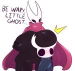  2019 alpha_channel ambiguous_gender arthropod big_breasts black_body black_skin blush breasts cloak clothing emanata featureless female female/ambiguous hi_res hollow_knight horn hornet_(hollow_knight) huge_breasts insect lightningfire12 nipples protagonist_(hollow_knight) pussy simple_background size_difference text thick_thighs transparent_background vessel_(species) voluptuous wide_hips 