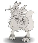  belly big_belly breasts burping digestion digimon digimon_(species) don_ko female female_pred hand_imprint hi_res open_mouth oral_vore renamon rumbling_stomach small_breasts vore 