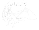  animal_humanoid breasts clothed clothing female gargoyle hi_res horn humanoid looking_at_viewer monochrome navel scalie scalie_humanoid signature solo standing taoz wings 