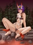  absurd_res asian_mythology assassin_shuten-douji barefoot breasts demon east_asian_mythology fate_(series) female hi_res horn horned_humanoid humanoid japanese_mythology kairunoburogu looking_at_viewer mythology not_furry oni solo spread_legs spreading toes yōkai 