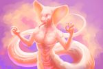  2019 abstract_background absurd_res anthro big_breasts breasts claws cobra detailed digital_media_(artwork) fangs female fog forked_tongue hi_res invalid_color lilac mammal naga nude open_mouth reptile scales scalie simple_background smile snake solo standing sunshine thesunset tongue tongue_out white_scales 