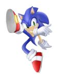  3:4 action_pose anthro blue_fur clothing eulipotyphlan footwear fur gloves green_eyes grin handwear hedgehog hi_res kalk427 male mammal nintendo pose shoes simple_background smile solo sonic_(series) sonic_the_hedgehog super_smash_bros. super_smash_bros._ultimate video_games white_background 