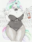  anthro anthrofied big_breasts breasts cleavage clothed clothing equid female fishnet friendship_is_magic hair hi_res horn long_hair longinius mammal my_little_pony oinu_no_kata princess_celestia_(mlp) thick_thighs winged_unicorn wings 