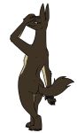  anthro avo_(weaver) butt canid canine canis disney female hi_res jackal looking_back mammal nude pack_street rear_view simple_background skunkbutt_(artist) solo standing white_background zootopia 