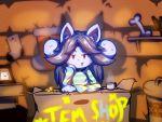  2017 4:3 anthro black_nose box clothed clothing female fur hair hi_res long_hair looking_at_viewer mammal photo shirt solo tem temmie_(undertale) topwear undertale video_games white_fur xylan 