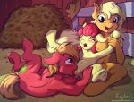  2019 absurd_res anthro apple_bloom_(mlp) applejack_(mlp) bedroom_eyes big_macintosh_(mlp) breasts brother brother_and_sister cunnilingus cutie_mark earth_pony equid equine eyes_closed female friendship_is_magic group group_sex hair half-closed_eyes hi_res hooves horse incest male mammal my_little_pony nipples nude open_mouth oral penis pony pussy rainihorn seductive sex sibling sister sisters spread_legs spreading tongue underhoof vaginal young 