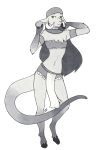  absurd_res ambiguous_gender anthro bovid caprine chest_tuft clothed clothing fur goat hair hi_res horn long_hair mammal monochrome pinup pose rasa rocky_mountain_goat simple_background smile solo standing traditional_media_(artwork) tuft white_background zedorasa 
