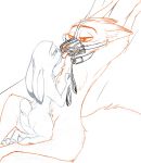  anthro bdsm bodily_fluids butt canid canine collar disney duo ears_back female fox judy_hopps lagomorph leporid male male/female mammal muzzle_(object) muzzled nick_wilde nude pivoted_ears rabbit robcivecat scut_tail sketch tears tongue tongue_out zootopia 