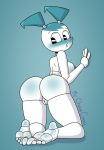 android blush breasts butt feet female hair hi_res humanoid jenny_wakeman machine mrchasecomix_(artist) my_life_as_a_teenage_robot nickelodeon nipples not_furry open_mouth pussy robot robot_humanoid simple_background soles solo toes 