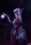  blizzard_entertainment breasts clothing elf hi_res humanoid humanoid_pointy_ears legwear looking_at_viewer mammal nightborne nipples not_furry personalami presenting presenting_pussy pussy thigh_highs video_games warcraft 