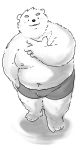  2019 anthro belly blush bulge clothing humanoid_hands male mammal moobs navel nipples overweight overweight_male pommn_mn simple_background solo underwear ursid white_background 