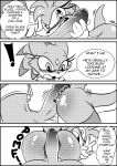  amy_rose anthro balls blaze_the_cat blush butt crossgender domestic_cat eulipotyphlan felid feline felis foreskin hedgehog hi_res hot_dogging male mammal penis screentones sonic_(series) spreading_asscheeks white_crest 