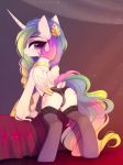  2019 absurd_res butt clothing cutie_mark equid feathered_wings feathers female feral friendship_is_magic hi_res horn jewelry looking_at_viewer looking_back magnaluna mammal my_little_pony necklace panties princess_celestia_(mlp) solo underwear white_feathers winged_unicorn wings 