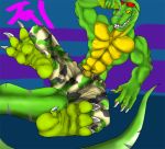  2009 clothed clothing dinosaur feet muscular randomdragon reptile scalie tal_rex theropod topless tyrannosaurid tyrannosaurus tyrannosaurus_rex yellow_eyes 