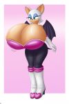  big_breasts breasts chiropteran clothing female hi_res huge_breasts hyper hyper_breasts mammal r-rova rouge_the_bat solo sonic_(series) thick_thighs wide_hips 