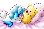  anthro anthro_on_anthro blue_fur blue_hair blush clitoris cocotama cub duo eyes_closed featureless_limbs female fur hair himitsu_no_cocotama male male/female mammal multicolored_fur nikori_(cocotama) oral parine penetration penis pussy red_eyes sex two_tone_fur white_fur yellow_fur young 九尾 